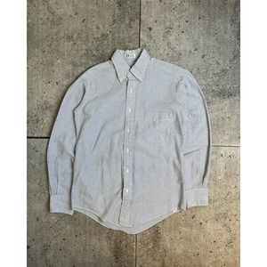 L/S Blue & White Striped Shirt (M/L) - 1980s